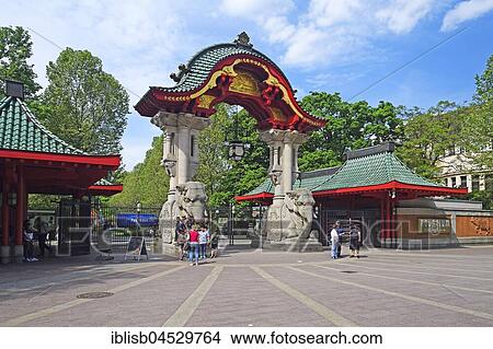 Picture - Elephant Gate, Zoological Garden, Tiergarten, Berlin, Germany, Europe. Fotosearch