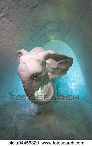 Elephant made of ice, Icehotel, Jukkasjärvi, Lapland, Norrbotten County, Sweden, Europe View Large Photo Image Stock Image - Elephant made of ice, Icehotel, Jukkasjärvi, Lapland, Norrbotten County, Sweden, Europe. Fotosearch