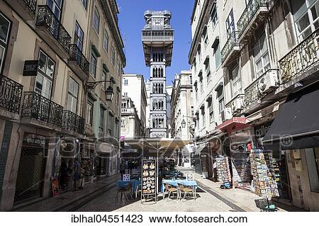 Elevator, passenger elevator, Elevador de Santa Justa, Lisbon, Portugal, Europe View Large Photo Image Stock Image - Elevator, passenger elevator, Elevador de Santa Justa, Lisbon, Portugal, Europe. Fotosearch