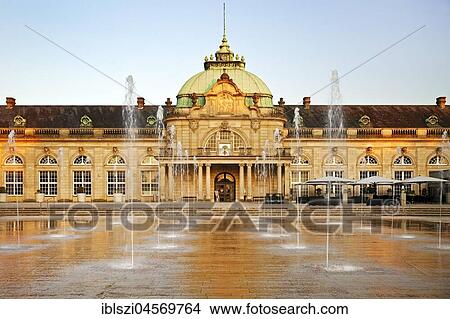 Emperor's palace with fountain in the spa gardens, Bad Oeynhausen, Ostwestfalen-Lippe, North Rhine-Westphalia, Germany, Europe View Large Photo Image Picture - Emperor's palace with fountain in the spa gardens, Bad Oeynhausen, Ostwestfalen-Lippe, North Rhine-Westphalia, Germany, Europe. Fotosearch