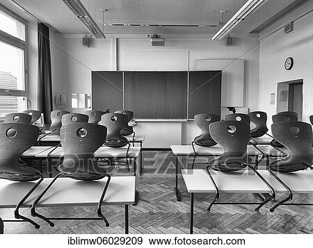 Empty classroom, Germany, Europe View Large Photo Image Stock Photo - Empty classroom, Germany, Europe. Fotosearch