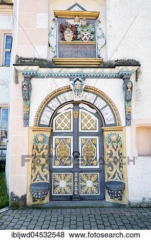 Stock Photo - Entrance, Demerthin Renaissance Castle, Brandenburg, Germany, Europe. Fotosearch