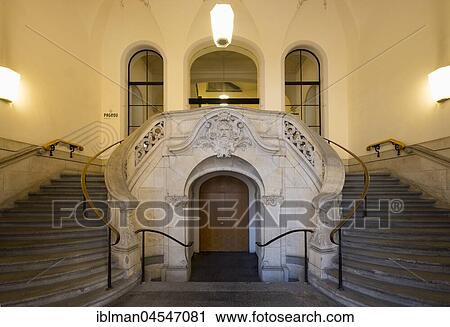 Stock Image - Entrance former Hypo-Bank, Kardinal-Faulhaber-Straße 10, historic centre, Munich, Upper Bavaria, Bavaria, Germany, Europe. Fotosearch
