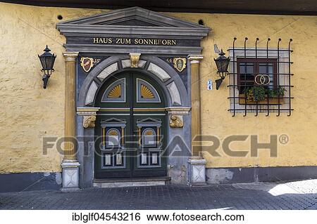 Stock Photograph - Entrance portal, Sonneberg House, Erfurt wedding house and registry office, Erfurt, Thuringia, Germany, Europe. Fotosearch