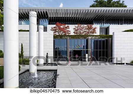 Stock Photography - Entrance to the Olympic Museum, Le Musee Olympique, Lausanne, Switzerland, Europe. Fotosearch