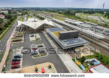 Environmentally friendly railway station, Wittenberg, Saxony-Anhalt, Germany, Europe View Large Photo Image Stock Photo - Environmentally friendly railway station, Wittenberg, Saxony-Anhalt, Germany, Europe. Fotosearch