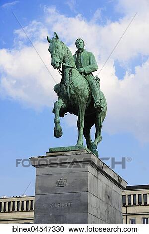 Stock Image - Equestrian statue, Brussels, Belgium, Europe. Fotosearch