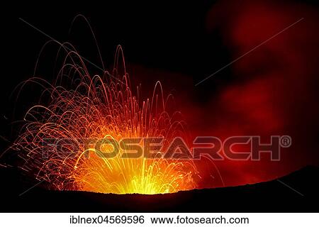 Eruption, volcanic eruption, night view, volcano Yasur, Tanna Island, Vanuatu, South Sea, Oceania View Large Photo Image Stock Photograph - Eruption, volcanic eruption, night view, volcano Yasur, Tanna Island, Vanuatu, South Sea, Oceania. Fotosearch