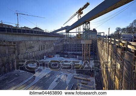 Excavation, construction site, Stuttgart 21, S21, Stuttgart, Baden-Württemberg, Germany, Europe View Large Photo Image Stock Image - Excavation, construction site, Stuttgart 21, S21, Stuttgart, Baden-Württemberg, Germany, Europe. Fotosearch