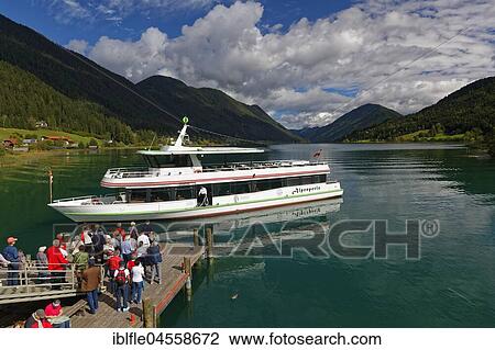 Excursion boat at Weißensee, Carinthia, Austria, Europe View Large Photo Image Stock Image - Excursion boat at Weißensee, Carinthia, Austria, Europe. Fotosearch