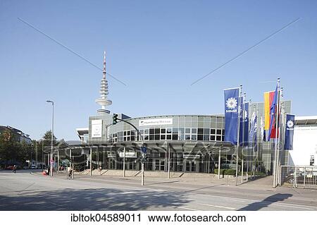 Exhibition halls, South entrance and TV tower, Hamburg, Germany, Europe View Large Photo Image Stock Image - Exhibition halls, South entrance and TV tower, Hamburg, Germany, Europe. Fotosearch