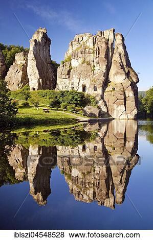 Extern stones, Externsteine, sandstone formation, Teutoburg Forest, Horn-Bad Meinberg, North Rhine-Westphalia, Germany, Europe View Large Photo Image Stock Photo - Extern stones, Externsteine, sandstone formation, Teutoburg Forest, Horn-Bad Meinberg, North Rhine-Westphalia, Germany, Europe. Fotosearch