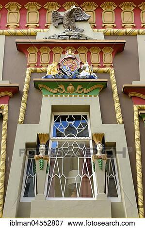 Stock Photo - Facade of Egyptian House, Penzance, Cornwall, England, United Kingdom, Europe. Fotosearch