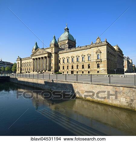 Picture - Federal Administrative Court of Germany at Pleißemühlgraben, former Supreme Court of the German Reich, Leipzig, Saxony, Germany, Europe. Fotosearch