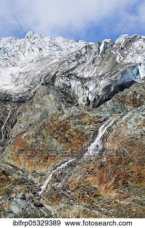 Stock Photo - Fee Glacier, Saas Fee, Valais, Switzerland, Fee Glacier, Europe. Fotosearch