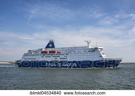 Stock Image - Ferry King Seaways on the Dutch North Sea coast, Ijmuiden, North Holland, Netherlands. Fotosearch