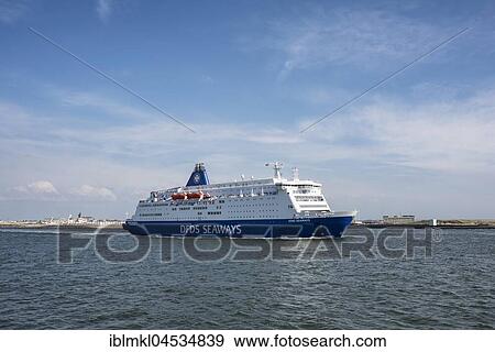 Ferry King Seaways on the Dutch North Sea coast, Ijmuiden, North Holland, Netherlands View Large Photo Image Stock Photo - Ferry King Seaways on the Dutch North Sea coast, Ijmuiden, North Holland, Netherlands. Fotosearch