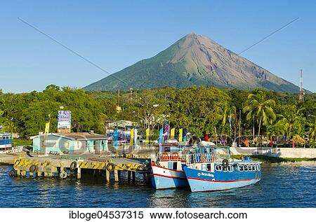 Ferry port Moyogalpa on the island of Ometepe with the volcano Concepcion, Nicaragua Lake (Lago Cocibolca), Nicaragua, Central America View Large Photo Image Stock Photography - Ferry port Moyogalpa on the island of Ometepe with the volcano Concepcion, Nicaragua Lake (Lago Cocibolca), Nicaragua, Central America. Fotosearch