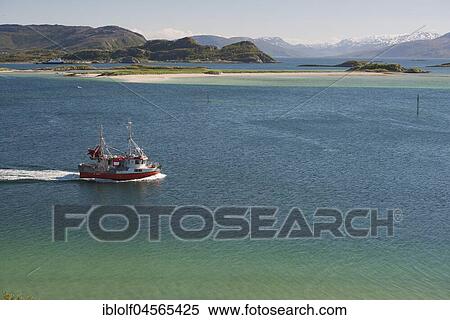 Fishing boat, Island of Sommarøy, Troms province, Northern Norway, Norway, Europe View Large Photo Image Stock Photography - Fishing boat, Island of Sommarøy, Troms province, Northern Norway, Norway, Europe. Fotosearch