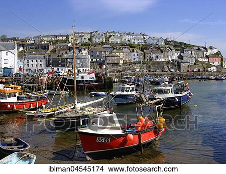 Picture - Fishing port, Mevagissey, Cornwall, England, United Kingdom, Europe. Fotosearch