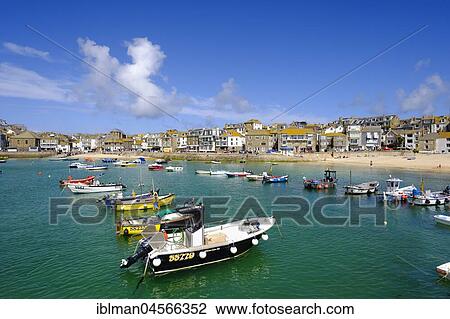 Fishing port, St Ives, Cornwall, England, Great Britain View Large Photo Image Stock Image - Fishing port, St Ives, Cornwall, England, Great Britain. Fotosearch