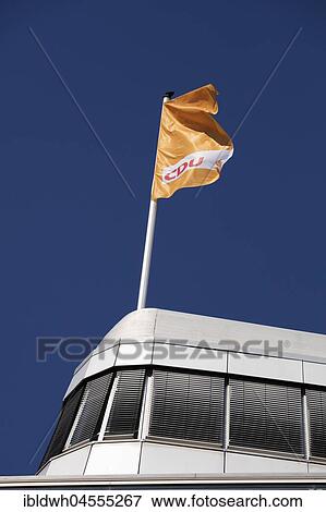 Flag, Federal Office of the CDU, Konrad-Adenauer-Haus, Berlin, Germany, Europe View Large Photo Image Stock Photo - Flag, Federal Office of the CDU, Konrad-Adenauer-Haus, Berlin, Germany, Europe. Fotosearch