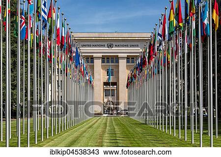 Flags in front of the Palace of Nations, United Nations, UN, Palais des Nations, Geneva, Switzerland, Europe View Large Photo Image Stock Image - Flags in front of the Palace of Nations, United Nations, UN, Palais des Nations, Geneva, Switzerland, Europe. Fotosearch