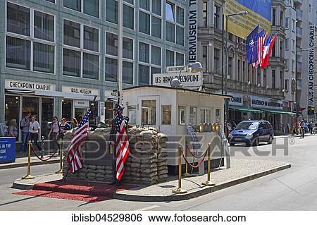 Former Checkpoint Charlie, inner-city border crossing West Berlin to East Berlin, Berlin, Germany, Europe View Large Photo Image Stock Photograph - Former Checkpoint Charlie, inner-city border crossing West Berlin to East Berlin, Berlin, Germany, Europe. Fotosearch
