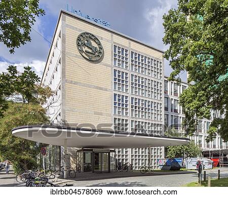 Stock Photo - Former main administration building of Reifenwerke Continental, Continental high-rise, today seat of the Faculties of Economics and Law of the Gottfried Wilhelm Leibniz University Hannover, Hanover, Lower Saxony, Germany, Europe. Fotosearch