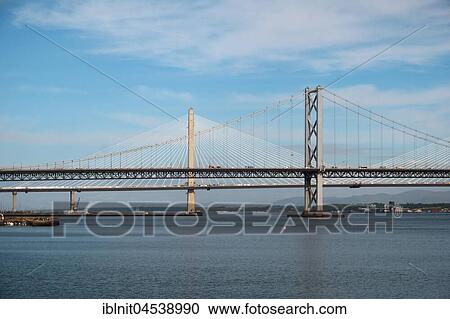 Forth Road Bridge, freeway bridge, new third bridge at back, Firth of Forth, North Queensferry, Scotland, UK View Large Photo Image Stock Image - Forth Road Bridge, freeway bridge, new third bridge at back, Firth of Forth, North Queensferry, Scotland, UK. Fotosearch