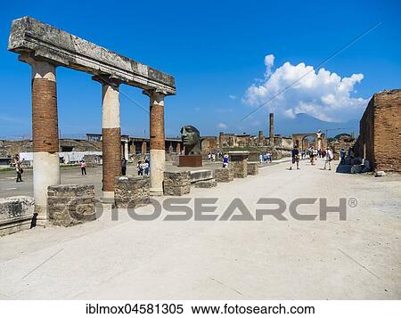 Forum in front of Vesuvius, temple, excavations of Pompeii, Naples, Campania, Italy, Europe View Large Photo Image Stock Photography - Forum in front of Vesuvius, temple, excavations of Pompeii, Naples, Campania, Italy, Europe. Fotosearch