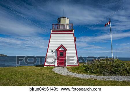 Fox head lighthouse in St. Anthony, Newfoundland, Canada, North America View Large Photo Image Stock Photography - Fox head lighthouse in St. Anthony, Newfoundland, Canada, North America. Fotosearch
