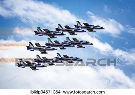 Frecce Tricolori, Aerobatic team of Italian airforce, Sion Airshow, Sion, Valais, Switzerland, Europe View Large Photo Image Picture - Frecce Tricolori, Aerobatic team of Italian airforce, Sion Airshow, Sion, Valais, Switzerland, Europe. Fotosearch