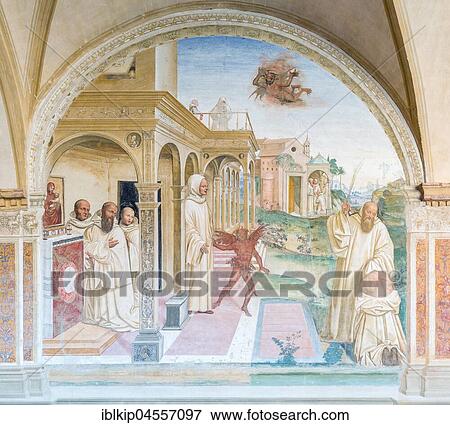 Fresco of Benedict Frees a Monk by Sodoma, The Abbey of Monte Oliveto Maggiore, Tuscany, Italy, Europe View Large Photo Image Stock Photo - Fresco of Benedict Frees a Monk by Sodoma, The Abbey of Monte Oliveto Maggiore, Tuscany, Italy, Europe. Fotosearch