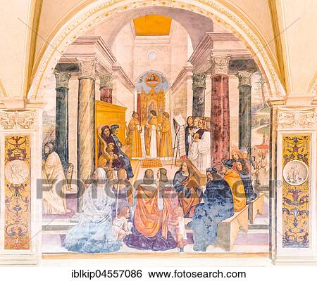 Fresco of Benedict Gives Posthumous Absolution to Two Nuns by Sodoma, The Abbey of Monte Oliveto Maggiore, Tuscany, Italy, Europe View Large Photo Image Stock Photograph - Fresco of Benedict Gives Posthumous Absolution to Two Nuns by Sodoma, The Abbey of Monte Oliveto Maggiore, Tuscany, Italy, Europe. Fotosearch