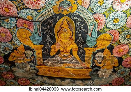 Fresco with Buddhist theme, interior, Aluvihara Rock Temple, Matale, Central Province, Sri Lanka, Asia View Large Photo Image Stock Image - Fresco with Buddhist theme, interior, Aluvihara Rock Temple, Matale, Central Province, Sri Lanka, Asia. Fotosearch