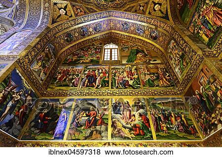 Frescoes in the Armenian Orthodox Vank Cathedral, Isfahan, Iran, Asia View Large Photo Image Stock Photo - Frescoes in the Armenian Orthodox Vank Cathedral, Isfahan, Iran, Asia. Fotosearch