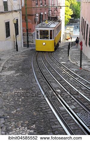 Funicular railway Ascensor da Glória, Baixa, Lisbon, Portugal, Europe View Large Photo Image Stock Image - Funicular railway Ascensor da Glória, Baixa, Lisbon, Portugal, Europe. Fotosearch