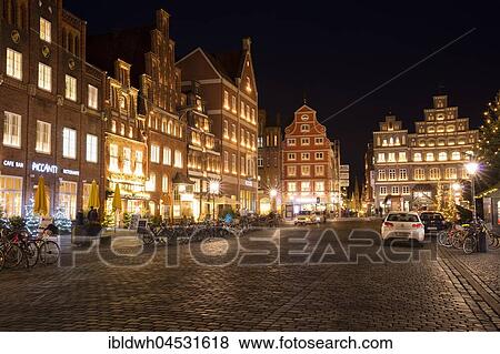 Gabled houses, square Platz am Sande, Lüneburg, Lower Saxony, Germany, Europe View Large Photo Image Stock Photo - Gabled houses, square Platz am Sande, Lüneburg, Lower Saxony, Germany, Europe. Fotosearch
