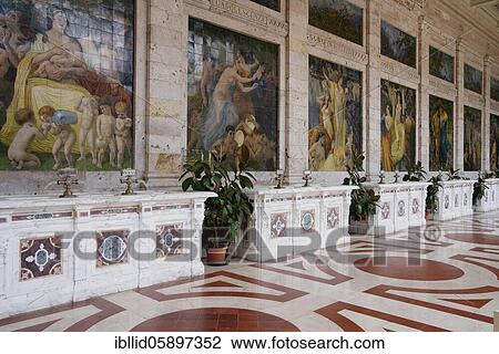 Stock Image - Galleria della mescita, Terme Tettuccio, Montecatini Terme, Tuscany, Italy, Europe. Fotosearch