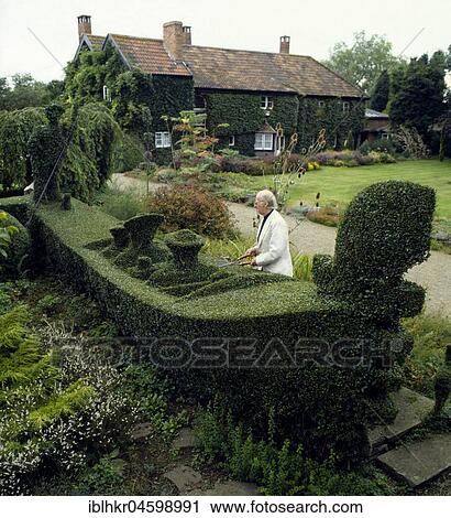 Gardener cuts gondola from a hedge, England, Great Britain View Large Photo Image Stock Image - Gardener cuts gondola from a hedge, England, Great Britain. Fotosearch