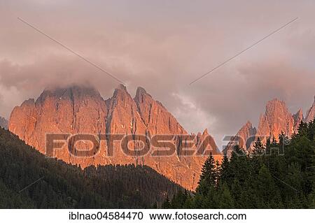 Geisl Massif in the Sunset, Villnös Valley, Geisler Mountains, Dolomites, South Tyrol, Italy, Europe View Large Photo Image Stock Image - Geisl Massif in the Sunset, Villnös Valley, Geisler Mountains, Dolomites, South Tyrol, Italy, Europe. Fotosearch