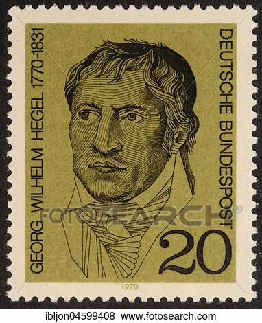 Stock Photo - Georg Wilhelm Friedrich Hegel, a German philosopher, portrait on a German stamp 1970. Fotosearch