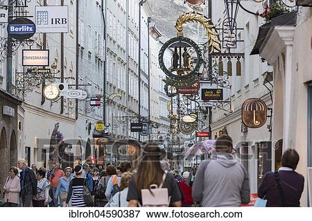 Getreidegasse, guild sign, city of Salzburg, Salzburg, Austria, Europe View Large Photo Image Stock Photo - Getreidegasse, guild sign, city of Salzburg, Salzburg, Austria, Europe. Fotosearch