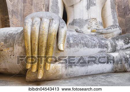 Gilded hand of Phra Atchana Buddha, Wat Si Chum Temple, Sukhothai, Thailand, Asia View Large Photo Image Stock Image - Gilded hand of Phra Atchana Buddha, Wat Si Chum Temple, Sukhothai, Thailand, Asia. Fotosearch