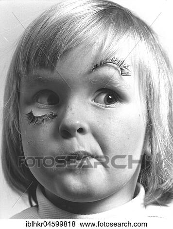 Girl with false eyelash, England, Great Britain View Large Photo Image Stock Photo - Girl with false eyelash, England, Great Britain. Fotosearch
