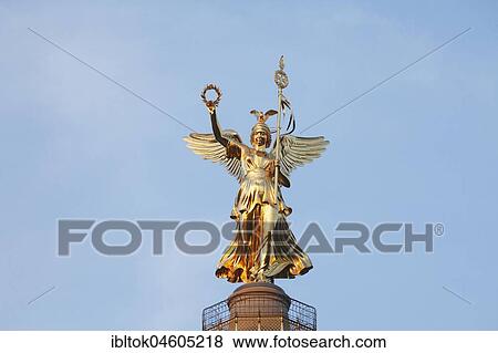 Goldelse, statue of St. Victoria on the Victory Column at the Great Star, Tiergarten, Berlin, Germany, Europe View Large Photo Image Stock Photo - Goldelse, statue of St. Victoria on the Victory Column at the Great Star, Tiergarten, Berlin, Germany, Europe. Fotosearch