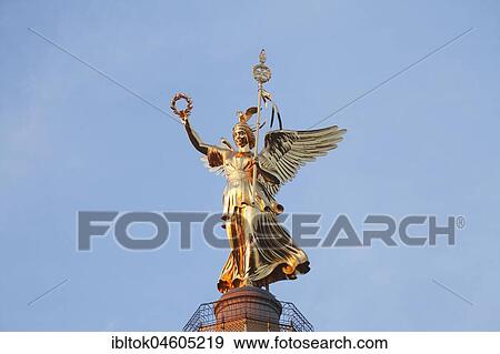Goldelse, statue of St. Victoria on the Victory Column, Großer Stern, Tiergarten, Berlin, Germany, Europe View Large Photo Image Stock Photo - Goldelse, statue of St. Victoria on the Victory Column, Großer Stern, Tiergarten, Berlin, Germany, Europe. Fotosearch