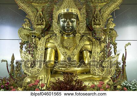 Golden Buddha in the Shwe Yin Myaw Pagoda, also Shweyinhmyaw Paya, Hpa-an, Myanmar, Asia View Large Photo Image Stock Photography - Golden Buddha in the Shwe Yin Myaw Pagoda, also Shweyinhmyaw Paya, Hpa-an, Myanmar, Asia. Fotosearch