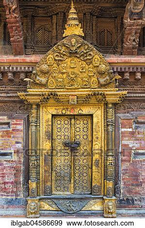 Golden doorway, Mul Chowk, Hanuman Dhoka Royal Palace, Patan Durbar Square, Unesco World Heritage Site, Kathmandu valley, Lalitpur, Nepal, Asia View Large Photo Image Stock Photo - Golden doorway, Mul Chowk, Hanuman Dhoka Royal Palace, Patan Durbar Square, Unesco World Heritage Site, Kathmandu valley, Lalitpur, Nepal, Asia. Fotosearch